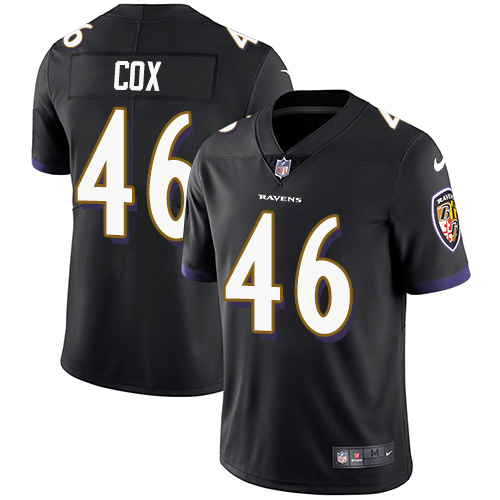 2019 Men Baltimore Ravens #46 Cox black Nike Vapor Untouchable Limited NFL Jersey->baltimore ravens->NFL Jersey